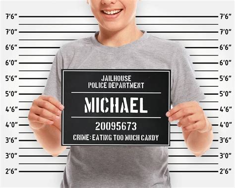 Modèle de panneau de signalisation Mugshot imprimable - Etsy France