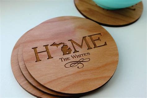 Personalized Wood Coaster SetCustom Engraved Coasters Home | Etsy | Personalized wood coasters ...