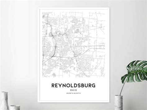 Reynoldsburg Map Print Reynoldsburg Map Poster Wall Art Oh - Etsy