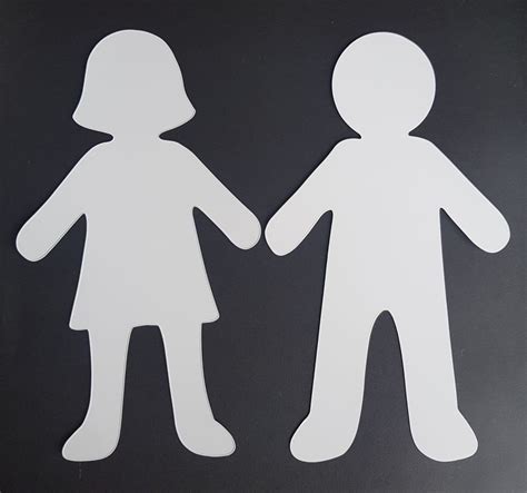 20 GIRL/BOY SHAPED CARD SHAPES-LARGE-PLAIN PAPER CUT OUTS/SILHOUETTE-KIDS CRAFT | Paper cutout ...