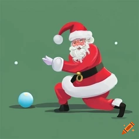 Santa claus playing lawn bowls on Craiyon