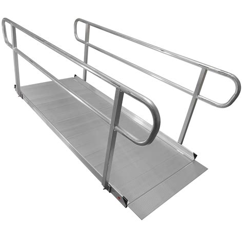 8 Ft. Aluminum Wheelchair Ramp with Handrails - New Zealand | Ubuy