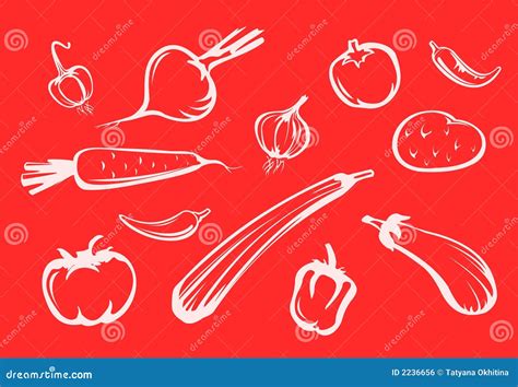 Vegetables silhouettes stock vector. Illustration of juicy - 2236656