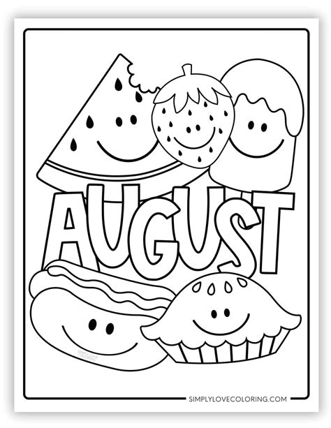 Free August coloring pages are great for educational activities for kids, crafts, road trips ...