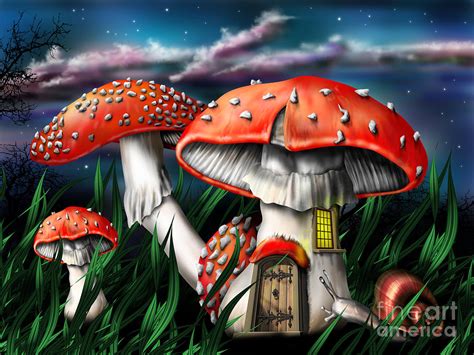 Magic Mushrooms Digital Art - Magic Mushrooms Fine Art Print