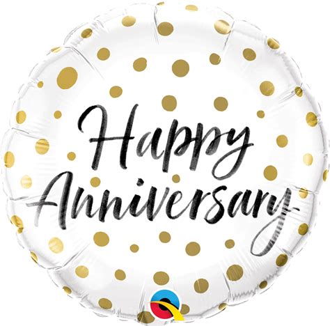 45cm Happy Anniversary Gold Dots Round Foil Balloon UNINFLATED – The Party Superstore