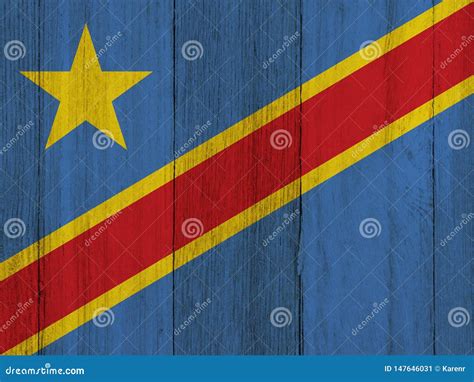 A Rustic Old Congo Flag on Weathered Wood Stock Image - Image of grains ...