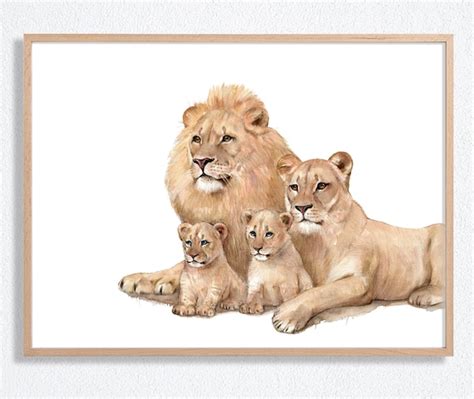 Lion Family Drawing