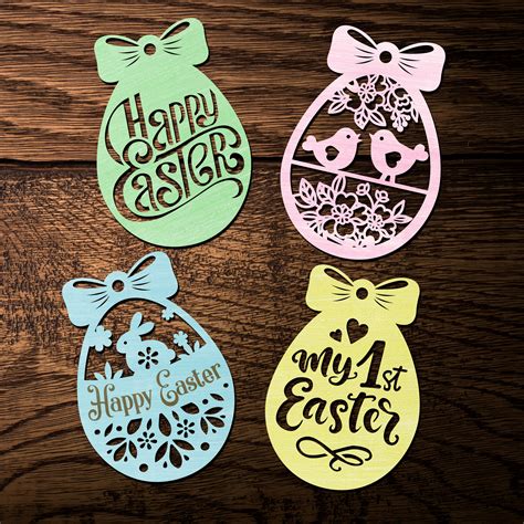 Happy Easter SVG, Easter Bundle, Easter Egg Laser Cut File/ SVG/ DXF/ Digital Download ...