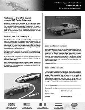 Sng Barratt Jaguar Xjs Parts Catalogue - Fill Online, Printable, Fillable, Blank | pdfFiller