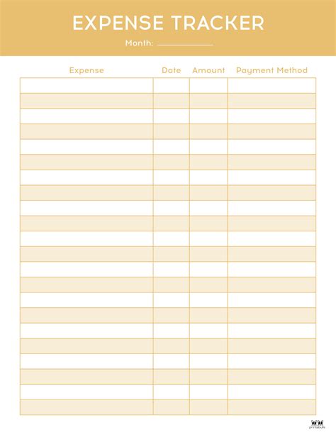 Printable Expense Tracker