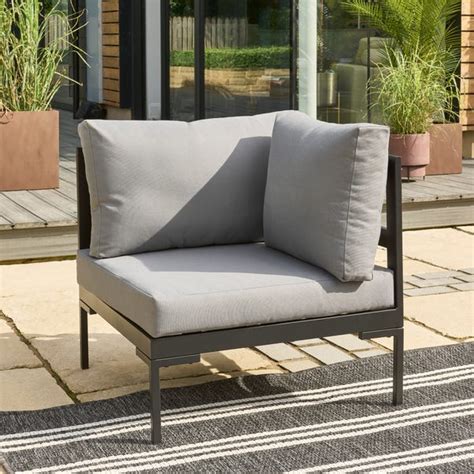 Elements Black Modular Corner Chair | Dunelm