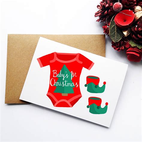 Babys First Christmas Card By Yellow Lemming | notonthehighstreet.com