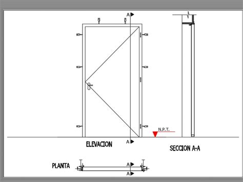 Steel door in AutoCAD | Download CAD free (86.46 KB) | Bibliocad