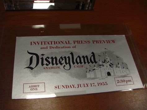 Original July 17, 1955 Disneyland Entrance Ticket on displ… | Flickr