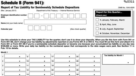 Schedule B 941 Fillable Form - Printable Forms Free Online