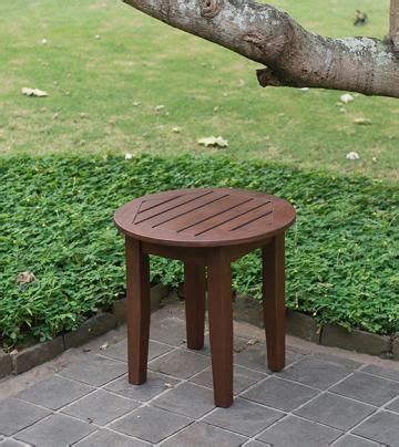 Como Outdoor Sectional Round Side Table - Outdoor Side Table - Wood ...