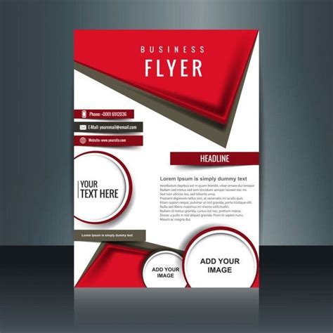 Modern brochure with red geometric shapes Free Vector - Graphic Files | Free flyer design ...