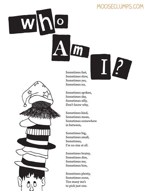 Who Am I? (poem from Mooseclumps, a book/blog of poetry for kids ...