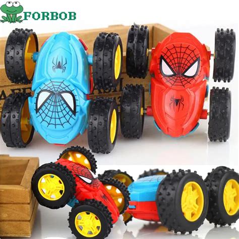 2pcs/lot Spiderman Inertial Double sided Dump Truck Car toys for boys ...