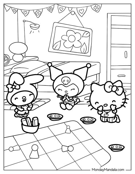 Hello Kitty Coloring Pages Kuromi