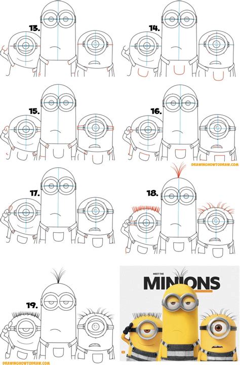 How to Draw the Minions from Despicable Me 3 Easy Step by Step Drawing ...