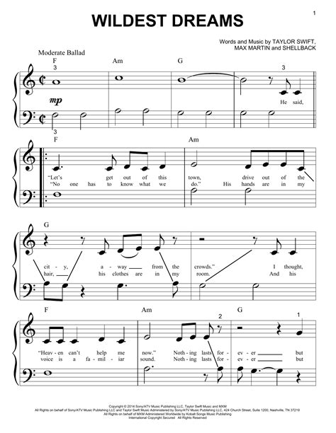 Wildest Dreams | Sheet Music Direct