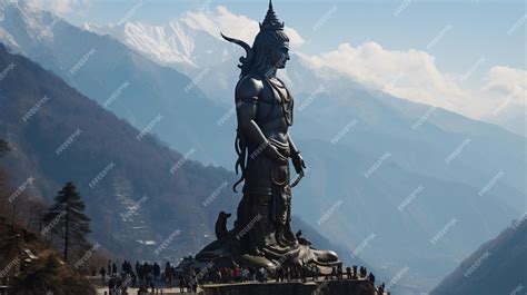 Premium AI Image | The tallest Shiva statue in Nepal named as ...