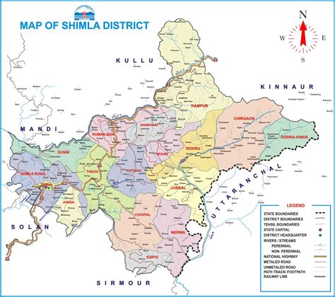 Map of district Shimla - Himachal Pradesh General Studies