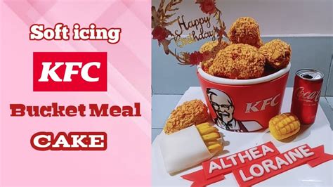 Kfc Cake ( soft icing kfc bucket meal cake) #kfc - YouTube