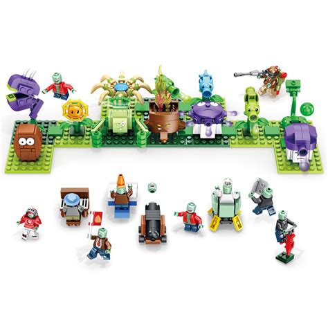 Plants Vs Zombies Lego Compatible 12-In-1 Building Blocks Mini Figure ...