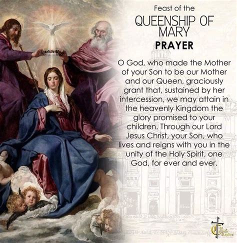 Feast of The Queenship of Mary | Prayers to mary, Blessed mother mary ...