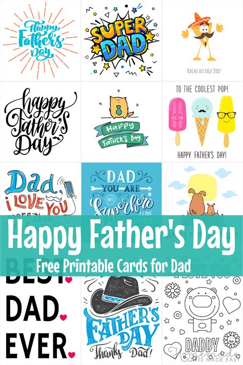 Free Printable Fathers Day Cards - High Quality PDFs