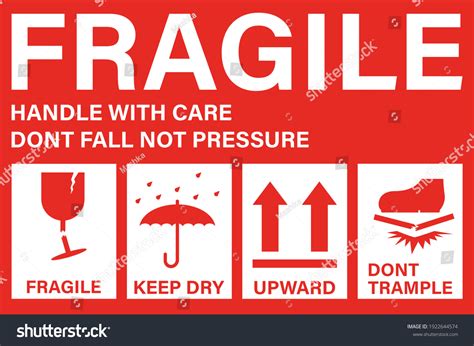 Illustration Vector Fragile Handle Care Sticker: vetor stock (livre de ...