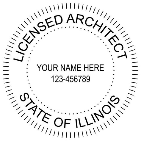 Adobe Illustrator template for an Illinois Licensed Architect stamp ...