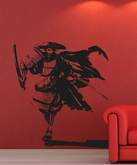 Wall Art: Stickers Decal Samurai Wall Art Red Painting, Japanese Art of War HD phone wallpaper ...