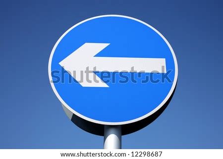 British Left Turn Only One Way Sign. Stock Photo 12298687 : Shutterstock