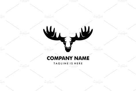 moose head logo template vector icon ~ Logo Templates ~ Creative Market