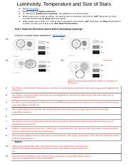 Understanding Luminosity, Temperature, and Size of Stars | Course Hero