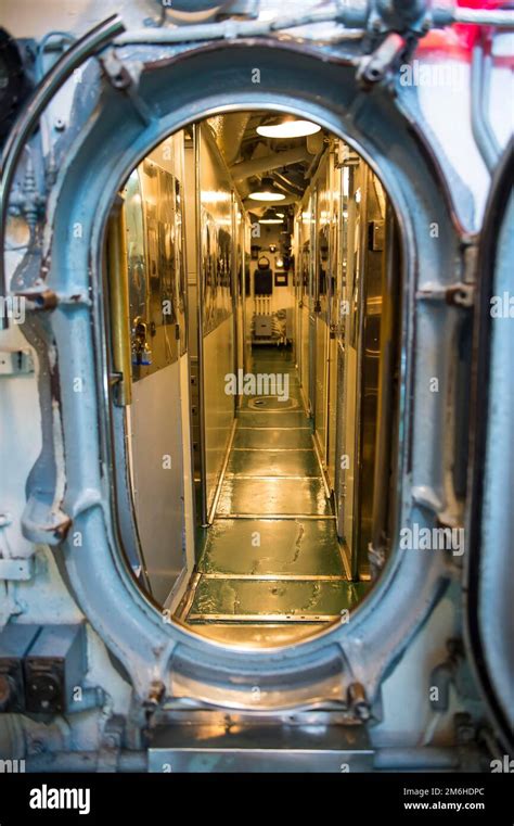 Interior of the submarine USS Drum in the USS Alabama Battleship Memorial Park, Mobile, Alabama ...