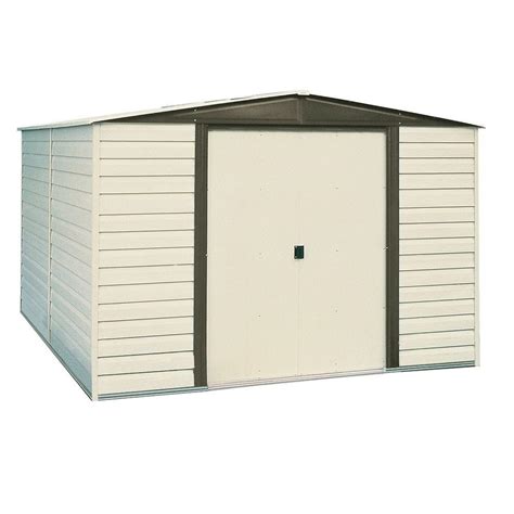 Arrow Dallas 10 ft. x 12 ft. Vinyl-Coated Steel Storage Shed with Floor Kit-VD1012FBHD - The ...