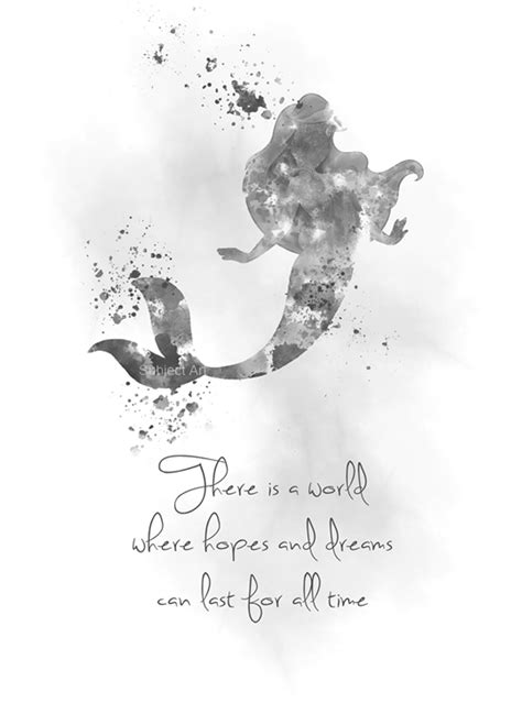 Ariel Quote ART PRINT The Little Mermaid, Princess, Nursery, Gift, Wall Art, Home Decor, Black ...