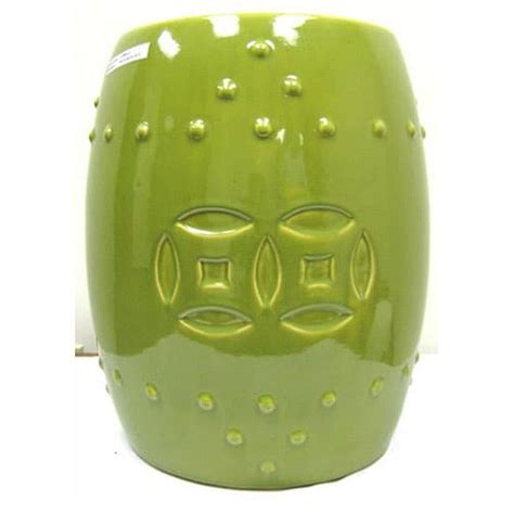 Double Coin Lime Green Ceramic Garden Stool - 11942607 - Overstock.com Shopping - Great Deals on ...