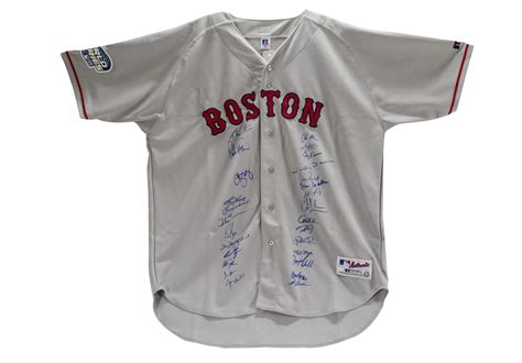 Lot Detail - 2004 Boston Red Sox World Series Champions Team Signed Jersey (25 Signatures ...