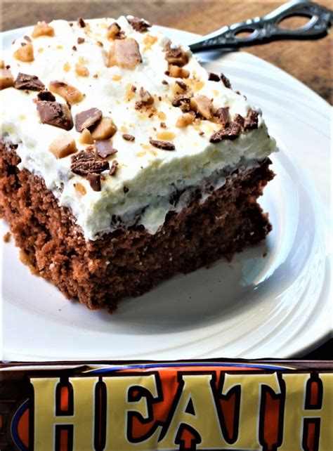 Skor Candy Bar Cake - My Recipe Treasures