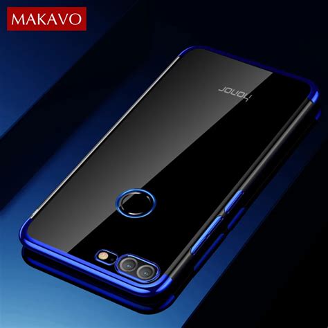 MAKAVO For Huawei Honor 9 Lite Case Luxury Soft Clear Transparent Plating Cover Phone Cases For ...