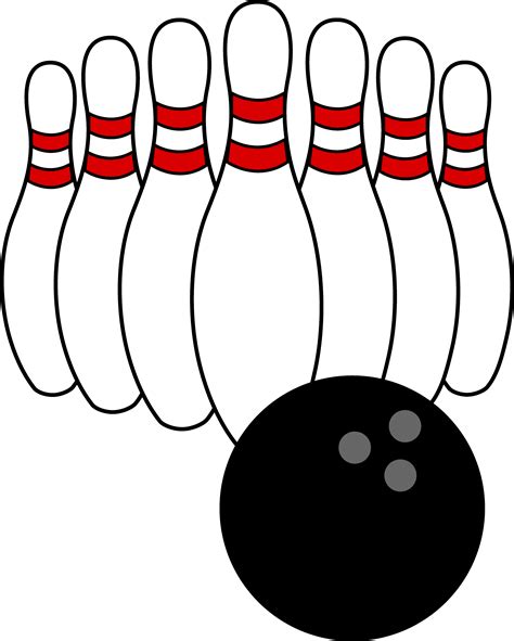 Bowling Ball and Pins - Free Clip Art