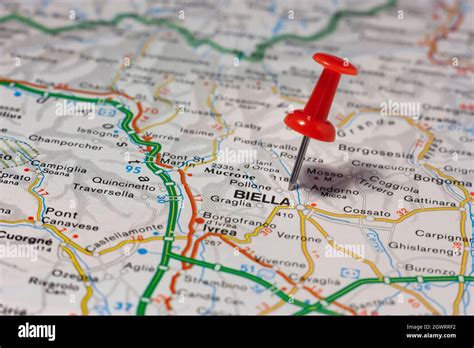 Road Map Of The City Of Biella Italy Stock Photo - Alamy