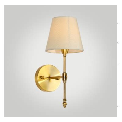 Antique Brushed Brass Wall Sconce with a Fabric Shade – Ach Lighting