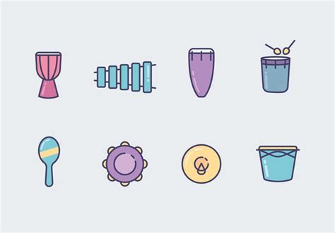 Simple Percussion Icons 160840 Vector Art at Vecteezy